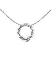 Collar de oro blanco y diamantes blancos en forma de circulo Celístia