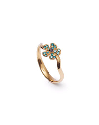Anillo flor de oro amarillo con diamantes de colores La Fleur