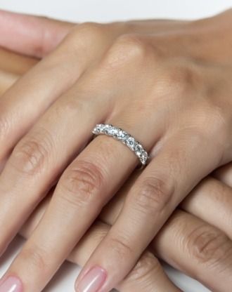 anillo alianza compromiso oro blanco diamantes blancos 7 015 rosich