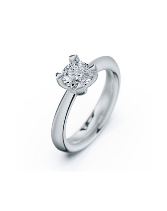 anillo solitario compromiso oro blanco diamantes blanco 090  rosich
