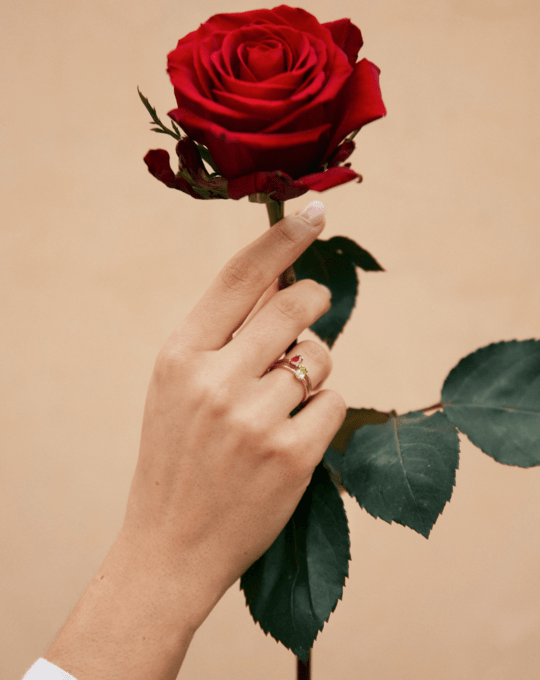 San Jordi-anillos-rubí-peridoto-diamantes-regalo