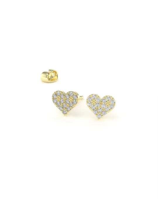 Pendientes en forma de corazón de oro amarillo y diamantes Simbols