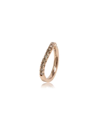 Anillo de oro rosa y diamantes marrones Wave Diamond de Rosich Jewels