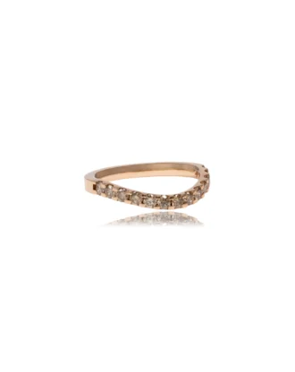 Anillo de diamantes marrones y oro rosa Wave Diamond de Rosich Jewels