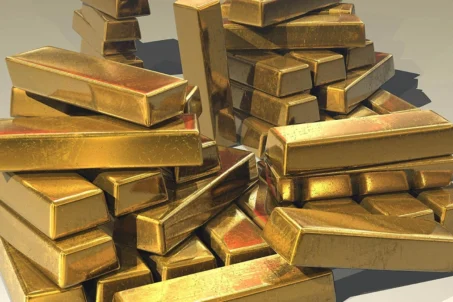 lingotes de oro de aumento del precio del oro